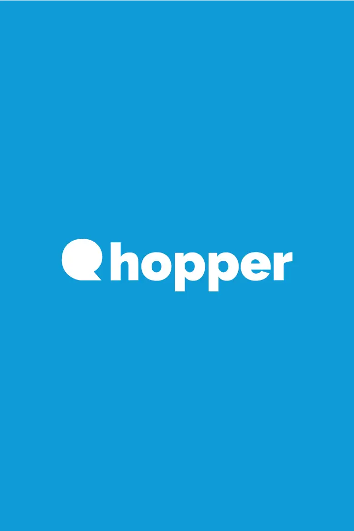 Hopper logotype and symbol over different background color